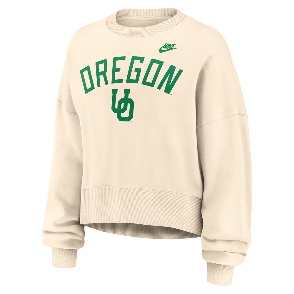 Interlocking UO, Nike, Brown, Pullover, Women, Phoenix, Crew, Sweatshirt, 1023960